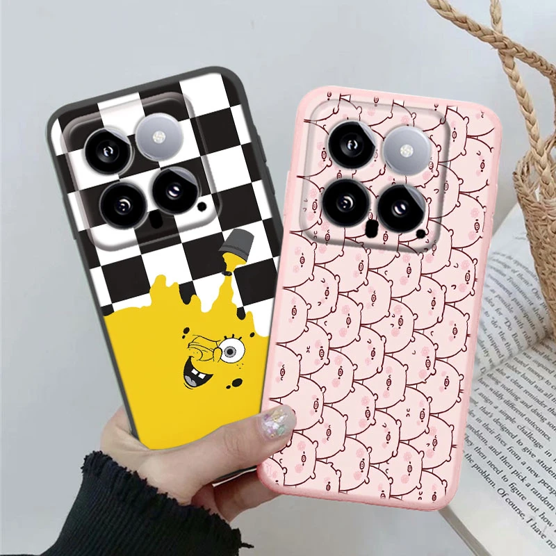 For Xiaomi 14 14T 13T 13T Pro 13 Lite 12S 12 Lite 12T Pro 11 Lite 5G Ne 11T Pro Civi2 5G Popular Panda Cartoon Black Phone Case