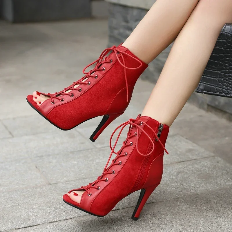 New Noble High Quality Summer Women's Sandals Fashion Sexy High Heels Open Toe Zipper Comfort Ladies Indoor Jazz Dance Shoes 47