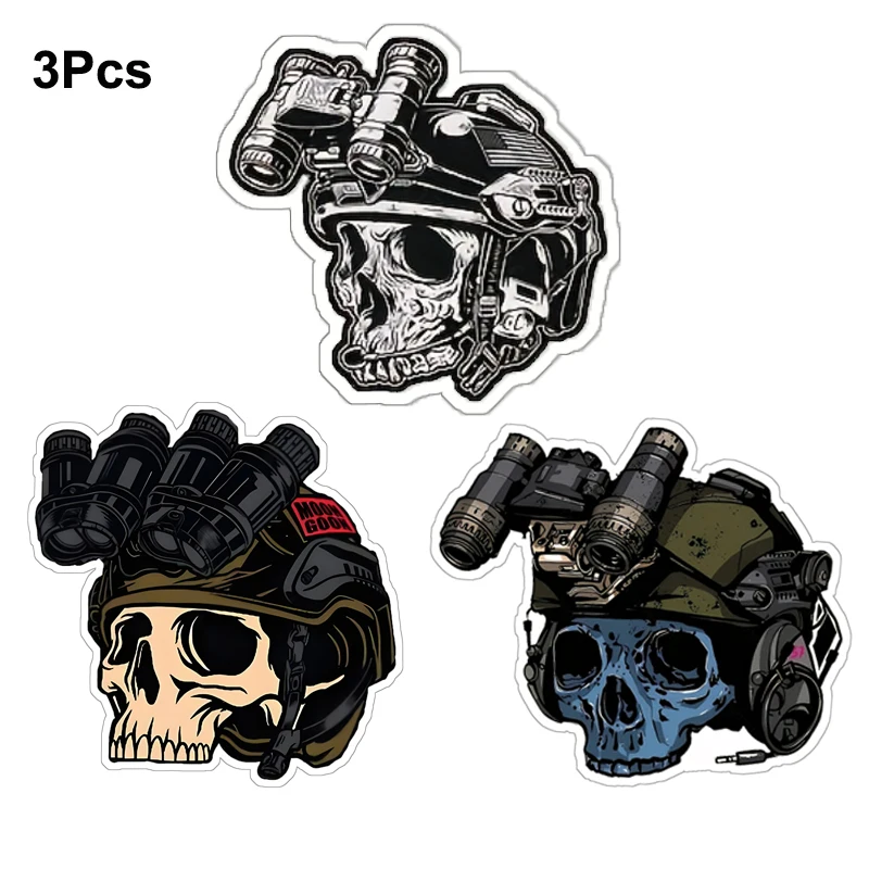 3 Pcs/Set Skeleton Soldier Tactical Stickers Cartoon Military Decals Laptop Refrigerator Skateboarding Car Waterproof Pegatinas