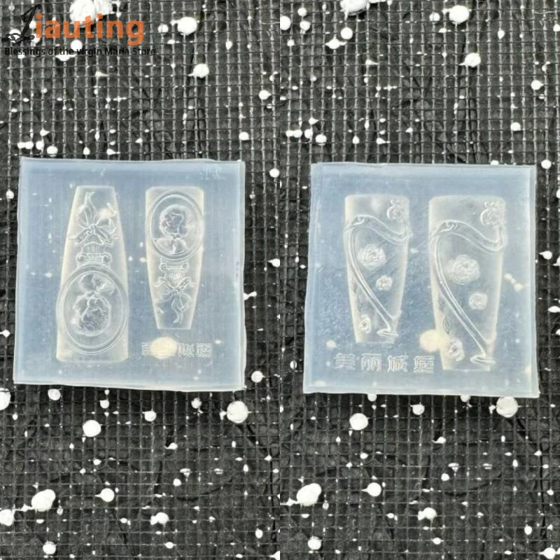 3D Blume Relief Silikon Nagel Form Kerzenhalter Rose Transparent Nägel Vorlagen DIY Nail art Dekoration Maniküre Design Werkzeuge