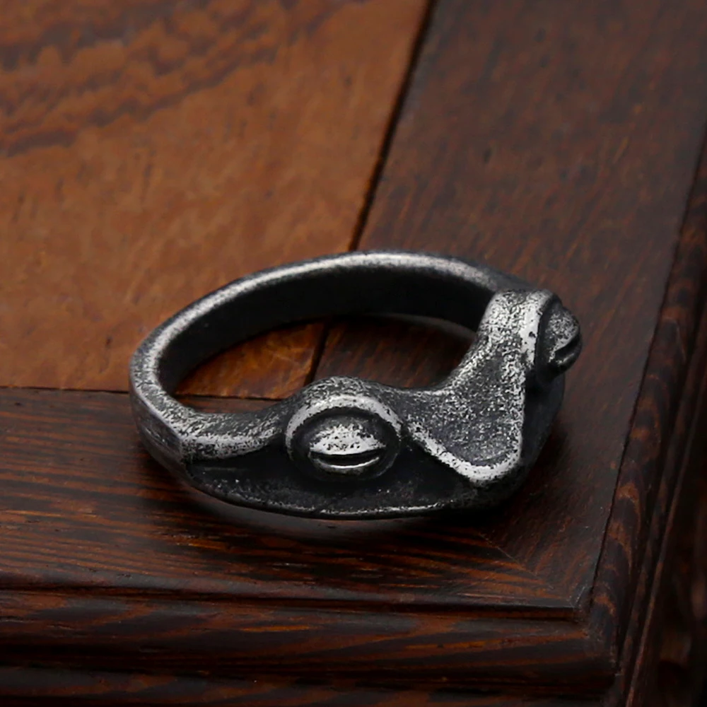 Frog Ring Stainless Steel Vintage Antique Black Punk Gothic Mens Animal Finger Band Cool Daily Wear Fashion Jewelry Party Gift view 5
