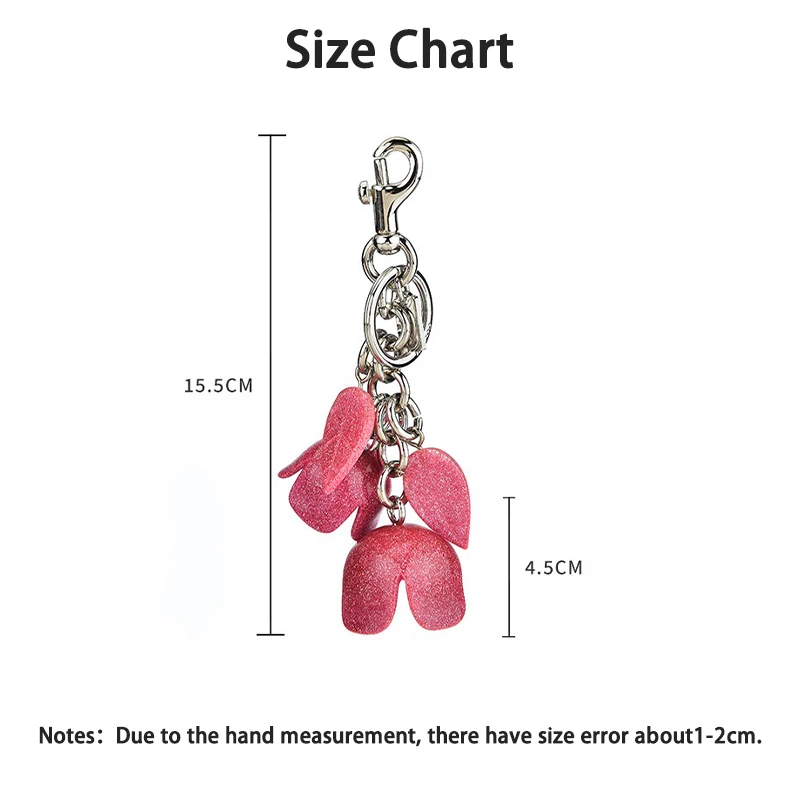 EverToner Fashionable Red Rose keychains Charm Bag pendants for women's car bags simple Rose bag Accessories