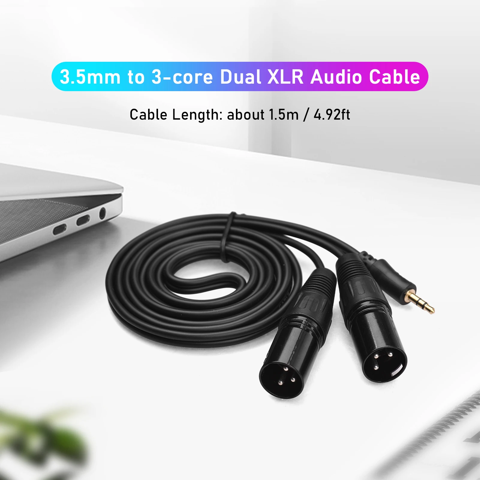 3.5mm Stereo Jack Male to Dual XLR Male / Female 3-Core Double XLR Audio Cable Audio Adapter Speakers Mixer Microphone Cable