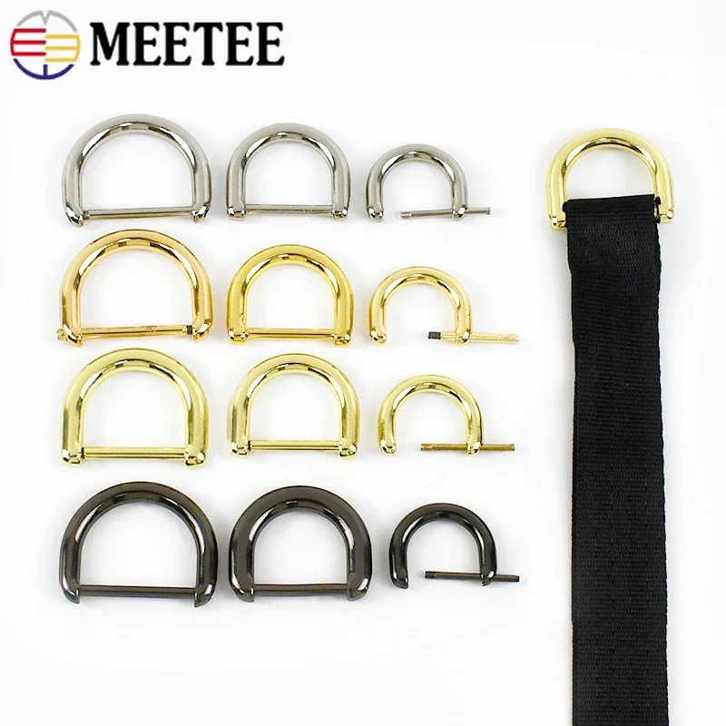 10/20Pcs 13-25mm D Ring Metal Buckles Strap Screw Rings Replace Hook Bag Side Clip Clasp Weebing Hang Buckle Handbag Accessories