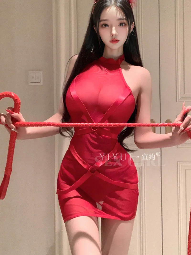 Exotic SM เซ็กซี่ Queen One-piece เซ็กซี่ตาข่าย Splicing ชุดชุดนอนตาข่ายลูกไม้ Sheer ร้อนเซ็กซี่ Slim ผู้หญิงชุดมินิ 8TQ3