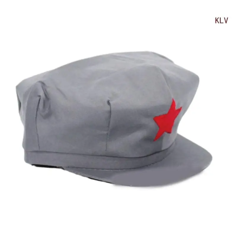 중국 해방군 모자 다섯개 별 배지가 있는 육군 모자 팔각형 모자 6XDA