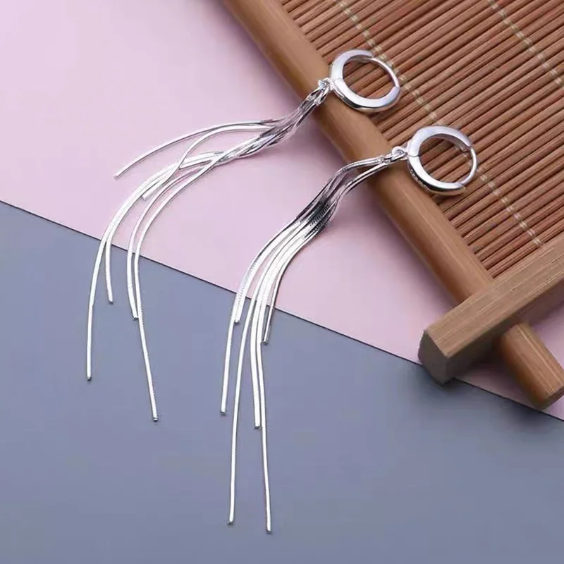 Trendy Tassel Snake Chain Hoop Earring For Women Girls Party Wedding Birthday Jewelry e1589