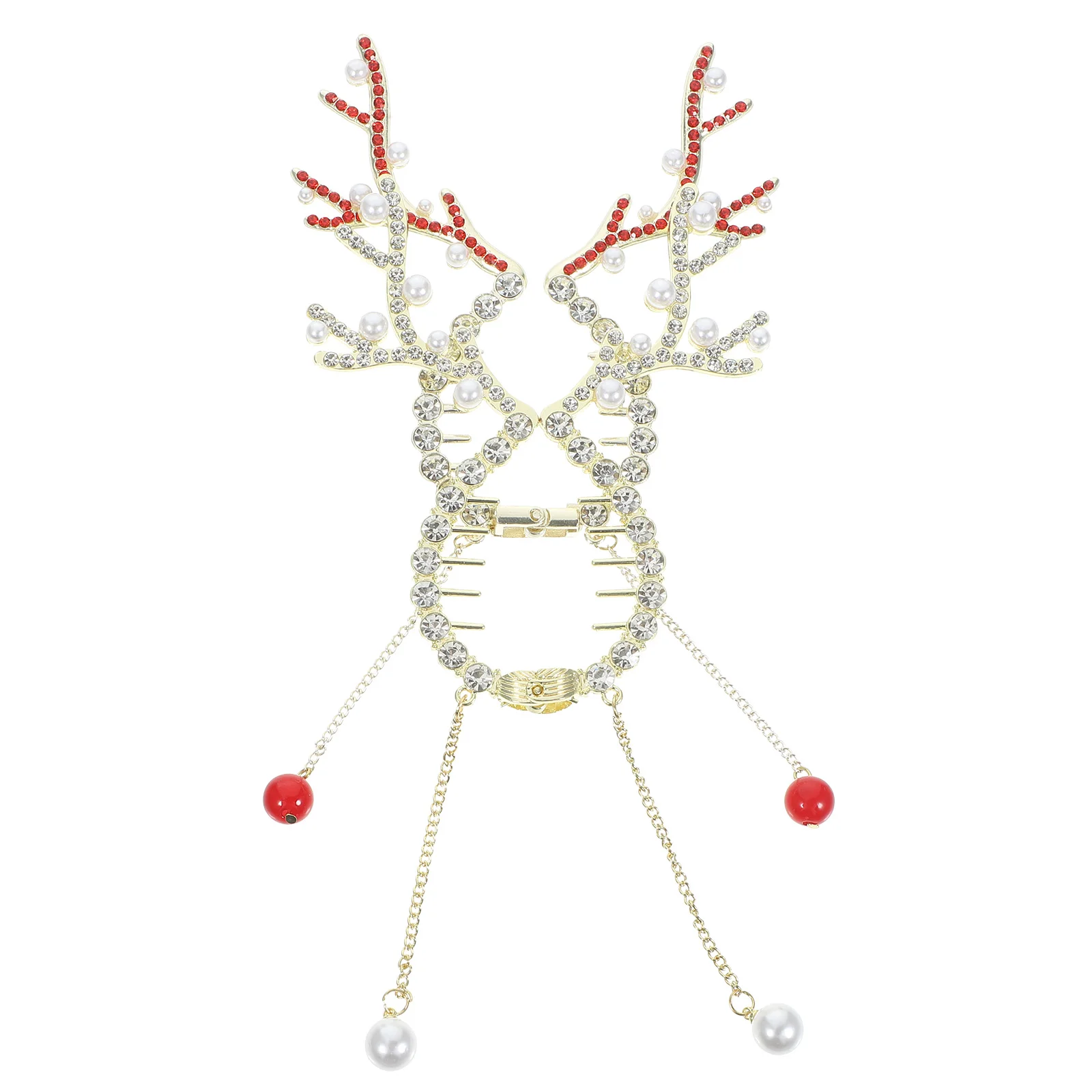 2 Pcs Christmas Antler Clip Hair Accessories Decorative Clips Ponytail Claw Cuff for Thin Thick Grip Women