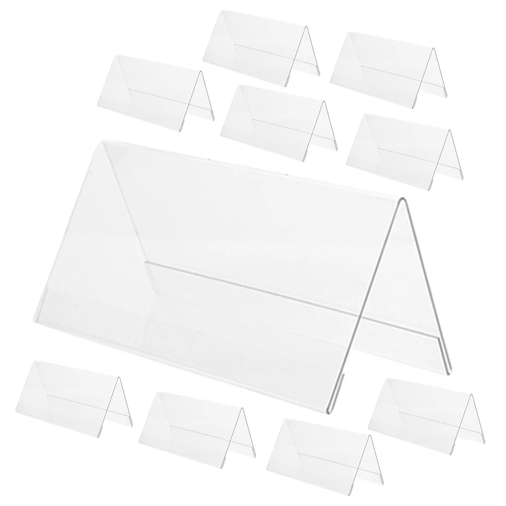 

10Pcs Meeting Desk Name Plate Acrylic Stands Clear Place Cards Holders for Wedding Anniversary Party Engagement