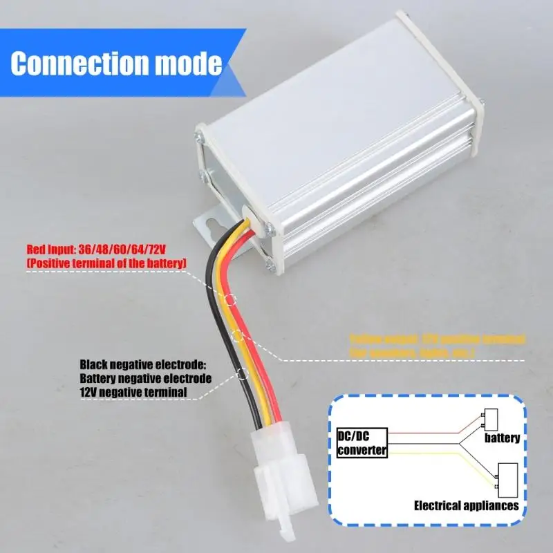 Safe práctico 36V 72V a 12V 10A Convertidores Reverse protección Scooters usa A0KF