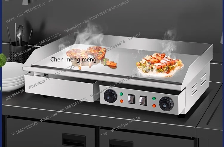 كشك تيبانياكي التجاري، موقد شواء كهربائي، مرآة، لوحة حديد، نودلز باردة مشوية، ماكينة فطيرة #1