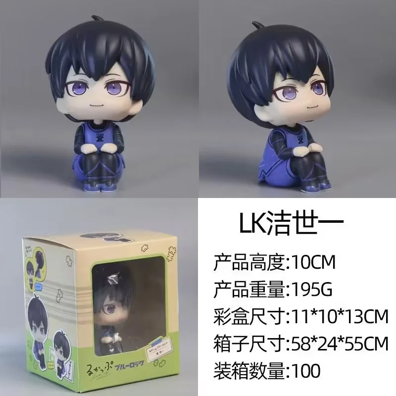 12cm BLUE LOCK Anime Figure Isagi Yoichi Feng Lehui Q Version Action Figure Statue Collection Ornaments PVC Model DOLL Gift Toys