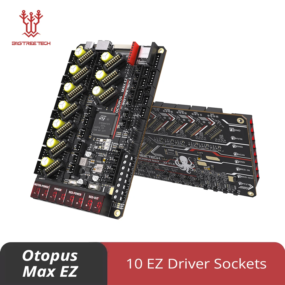 

Материнская плата BIGTREETECH Octopus Max EZ V1.0 для 3D принтера, 10 драйверов, eFuse 550 мгц, плата управления для Voron CoreXY Raspberry Pi