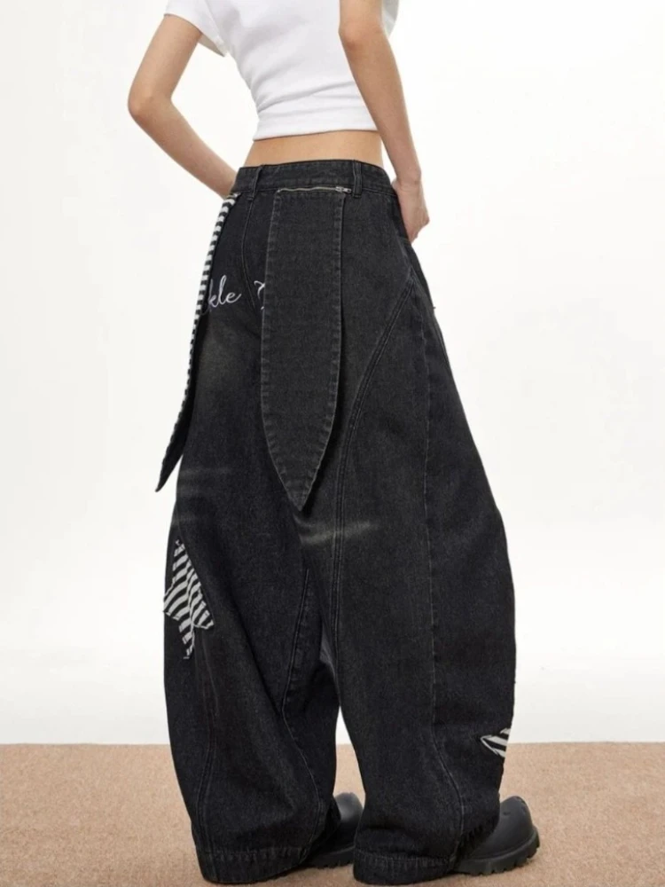 Y2K-pantalones vaqueros rectos Vintage americanos, longitud completa, subcultura desgastada, estilo gótico Punk, cremallera Retro, cintura media, otoño