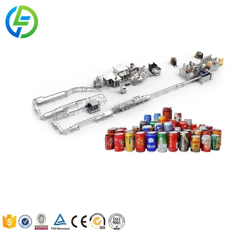 Instant Food Carbonated Energy Drink Beverage Beer Aluminum Can Filling and Sealing Machine
