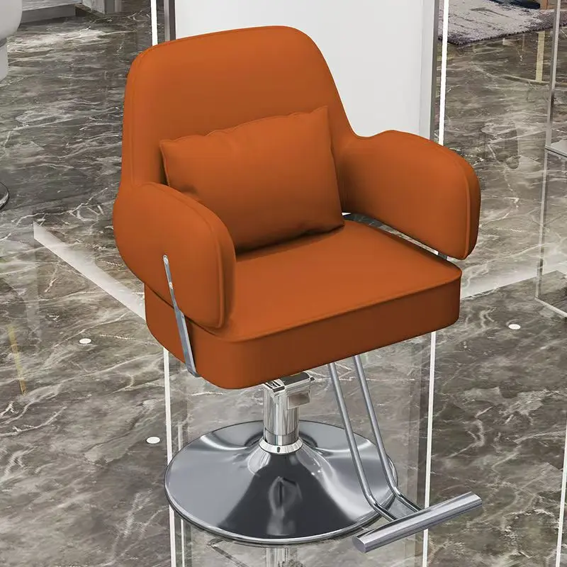 Luxury Golden Silver Base Hairdressing Salon Chair Metal Frame Styling Hairdressing Chair Salon Hairdressing Customized Chair