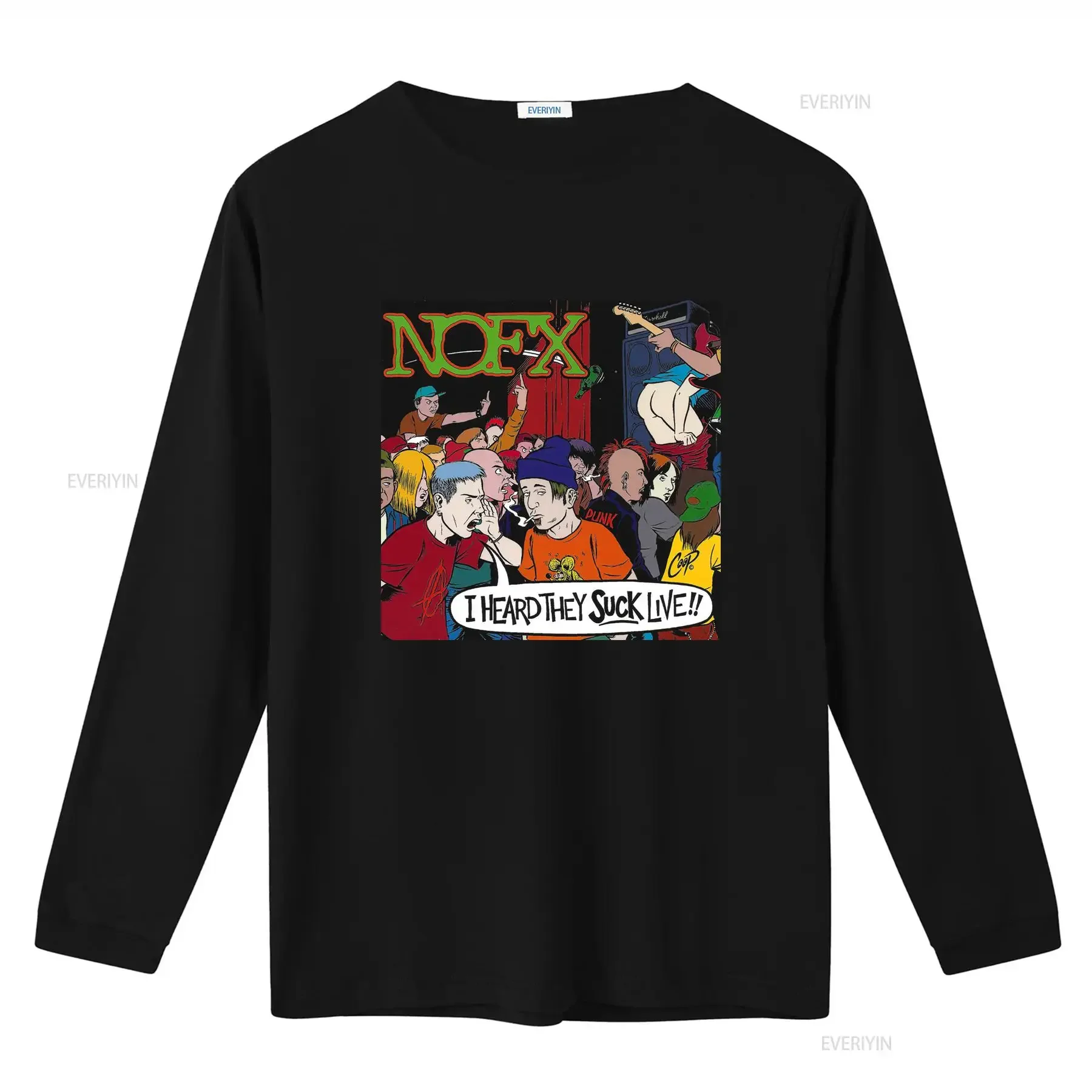 Nofx I Heard They Suck Live Punk Rock 90s Music Album T Shirt vintage Washed Versatile Unisex Soft Stretched