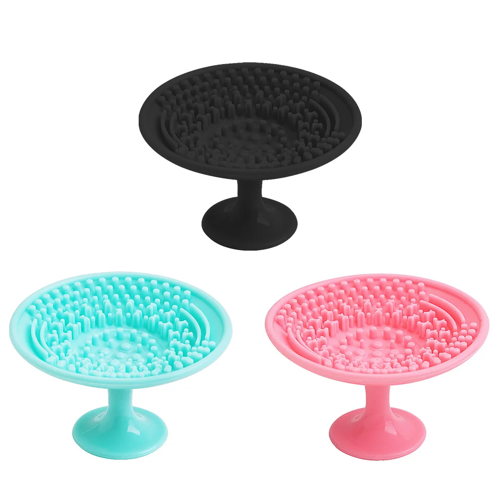 3 قطع من حصيرة تنظيف الفرشاة من السيليكون، أداة مكياج لطيفة على شعيرات سهلة التنظيف، منظف مكياج بتصميم مدمج لـ