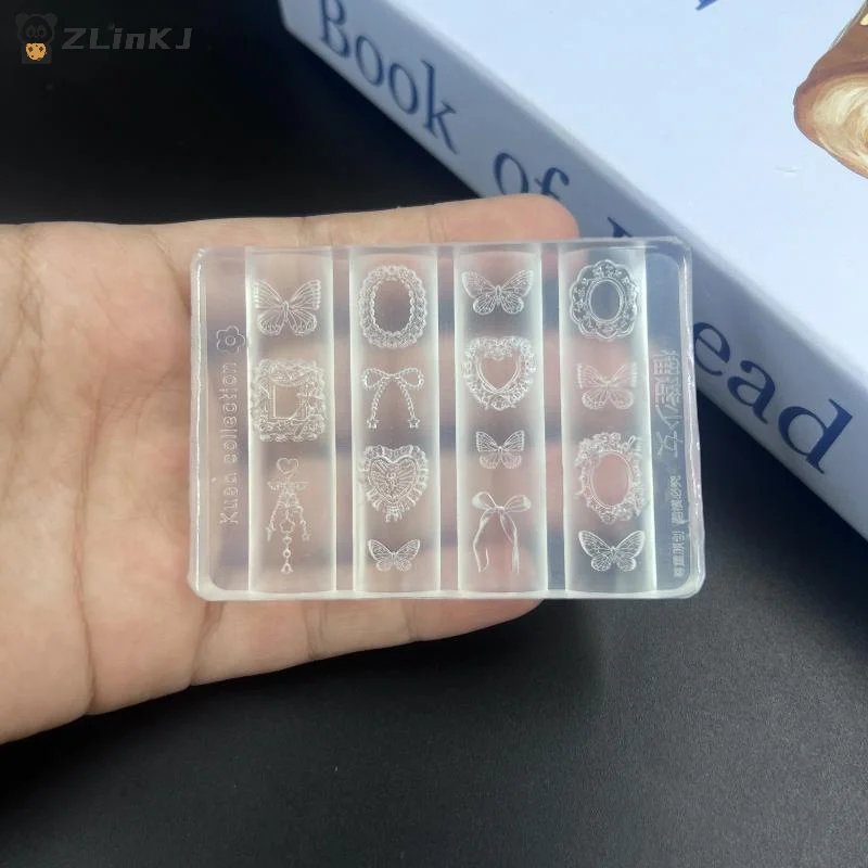 

▶3D Silicone Mold For Nail Art Design Relief Bow Strawberry Baroque Pattern Manicure Templates Plates Tools Accessories