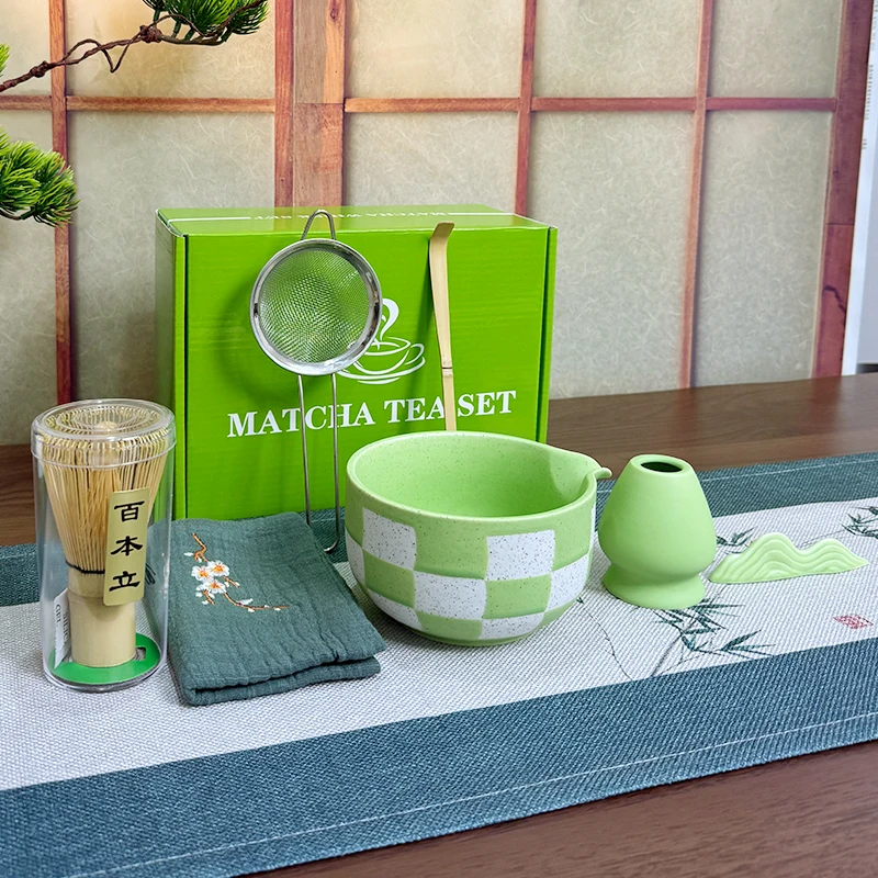 

7-częściowy набор матча, японский чайный сервиз матча с керамической чашей, носик, бамбуковый венчик, идеальная подарочная коробка для ежедневного чая Rituals