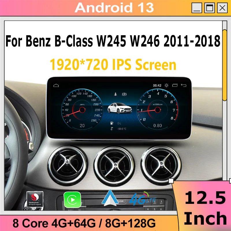 Factory Price Qualcomm Car Radio Stereo Multimedia For Mercedes Benz B Class W245 W246 8+128G Navigation Video Player Bluetooth