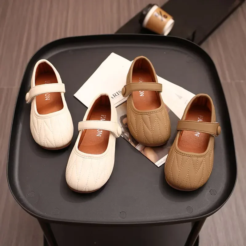 New Spring Autumn Girls Soft-soled Non-slip Mary Jane Princess Shoes Children Buckle Loafers Kids Casual Moccasins Casual Shoes