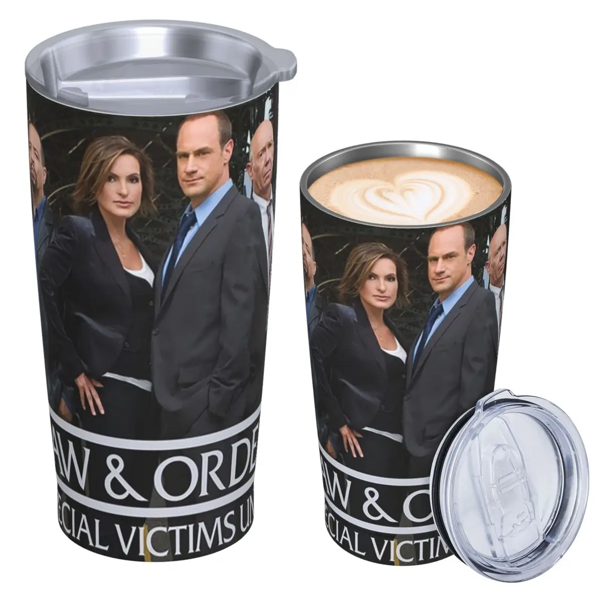 Law And Order SVU Merch Stainless Steel Tumbler Vacuum Insulated Mug Thermal Cold Cups Straw With Lid 20oz