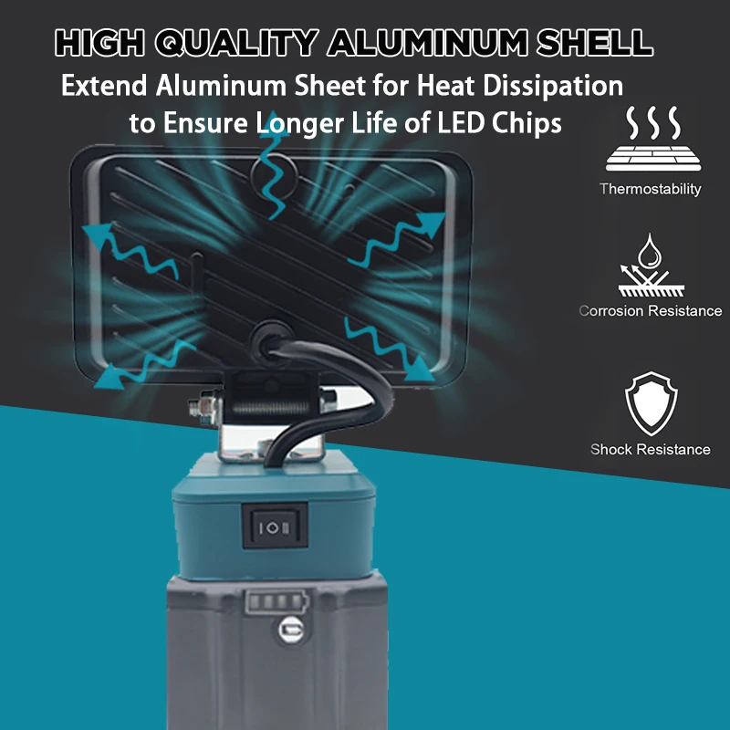 لماكيتا 18 فولت بطارية ليثيوم أيون Bl1830 خلية ليثيوم حزمة نوع C USB قوة البنك LED العمل ضوء المصباح مصباح يدوي شاحن الشعلة