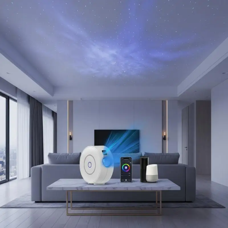 Smart Star Projector With APP Voice Control Remote RGB Lighting Perfect For Bedroom Home Party Night Ambient Light