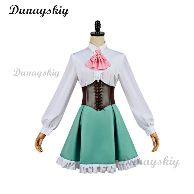 

Re Zero Ram Rem Cosplay Full Set - Wig Cloak Skirt Headwear Included for Halloween Comic Conventions
