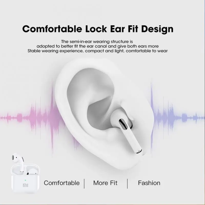 Mijia Xiaomi Air Pro4 TWS Bluetooth Earphone 9D Stereo Wireless Headphone In-Ear HiFi Earbud HandsFree Headset With Microphone