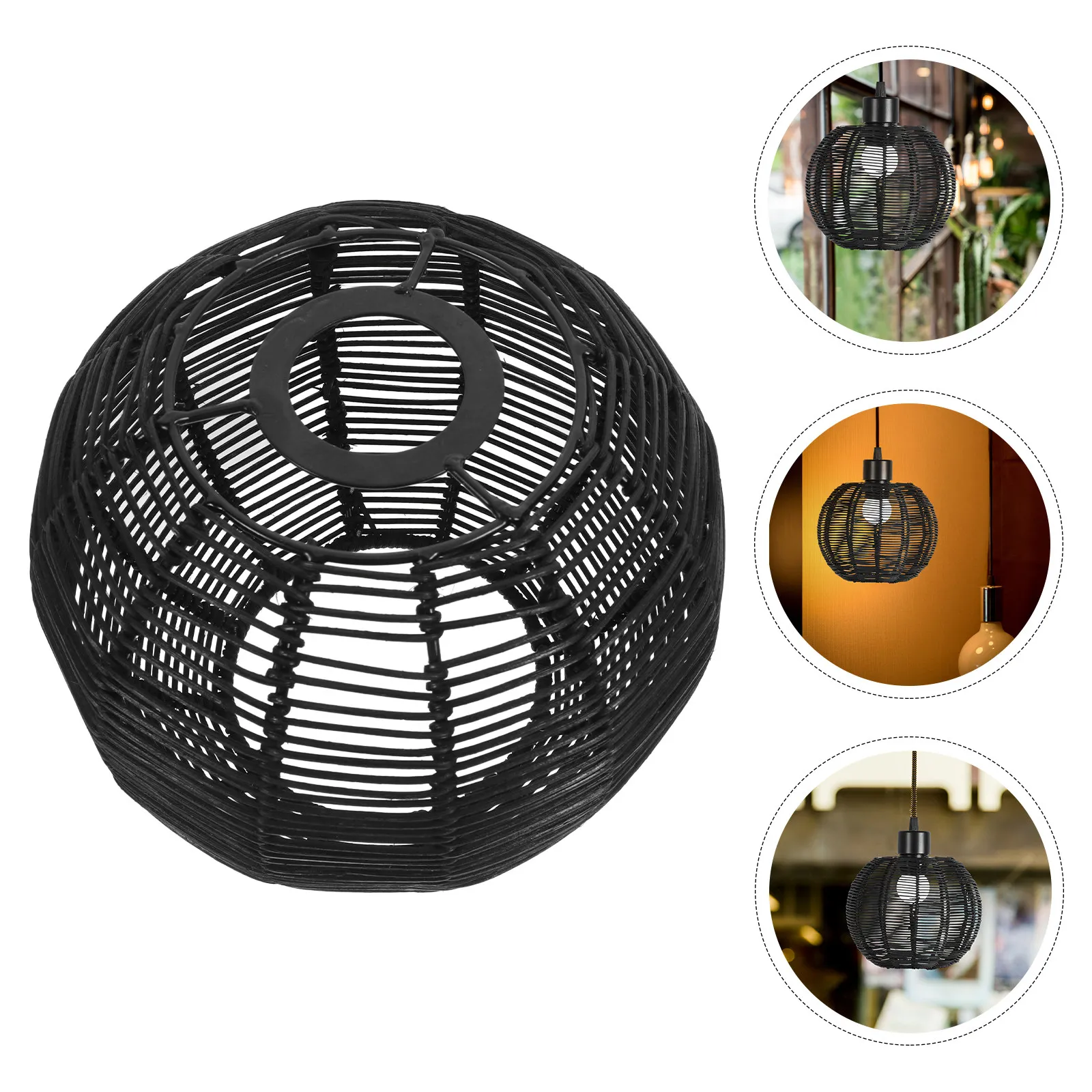 Zen Inspired Vintage Rattan Pendant Light Stylish Ceiling Lamp Basket Shade Handmade Woven Lampshade Boho Rustic Hanging Lamp