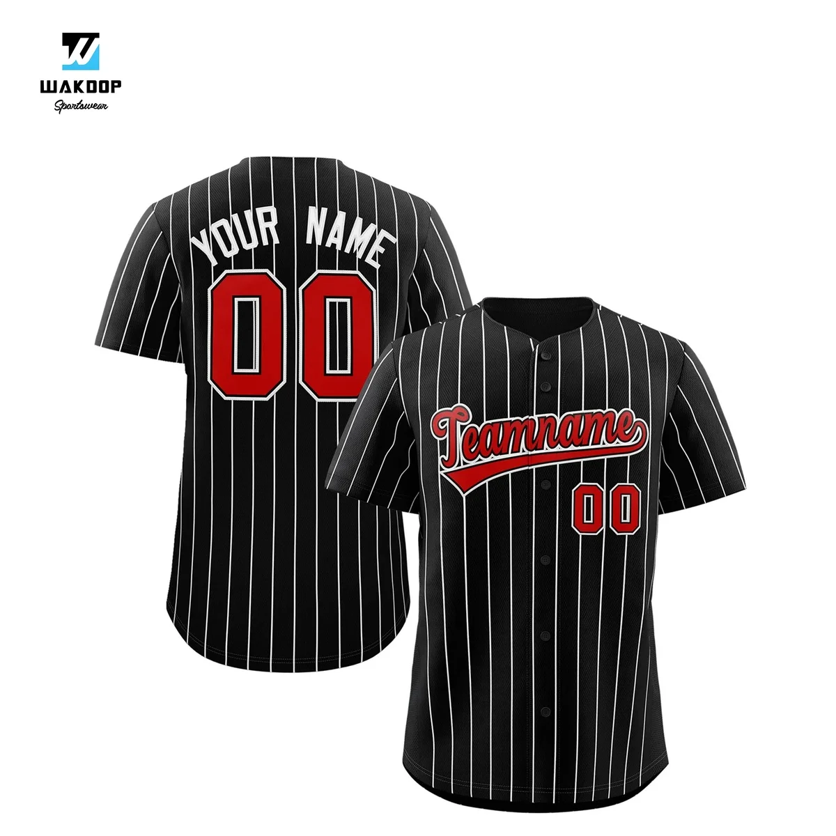 Custom Pinstripe Baseball Jersey Button Down Shirt Printed or Personalized Name Number for Men/Women/Youth
