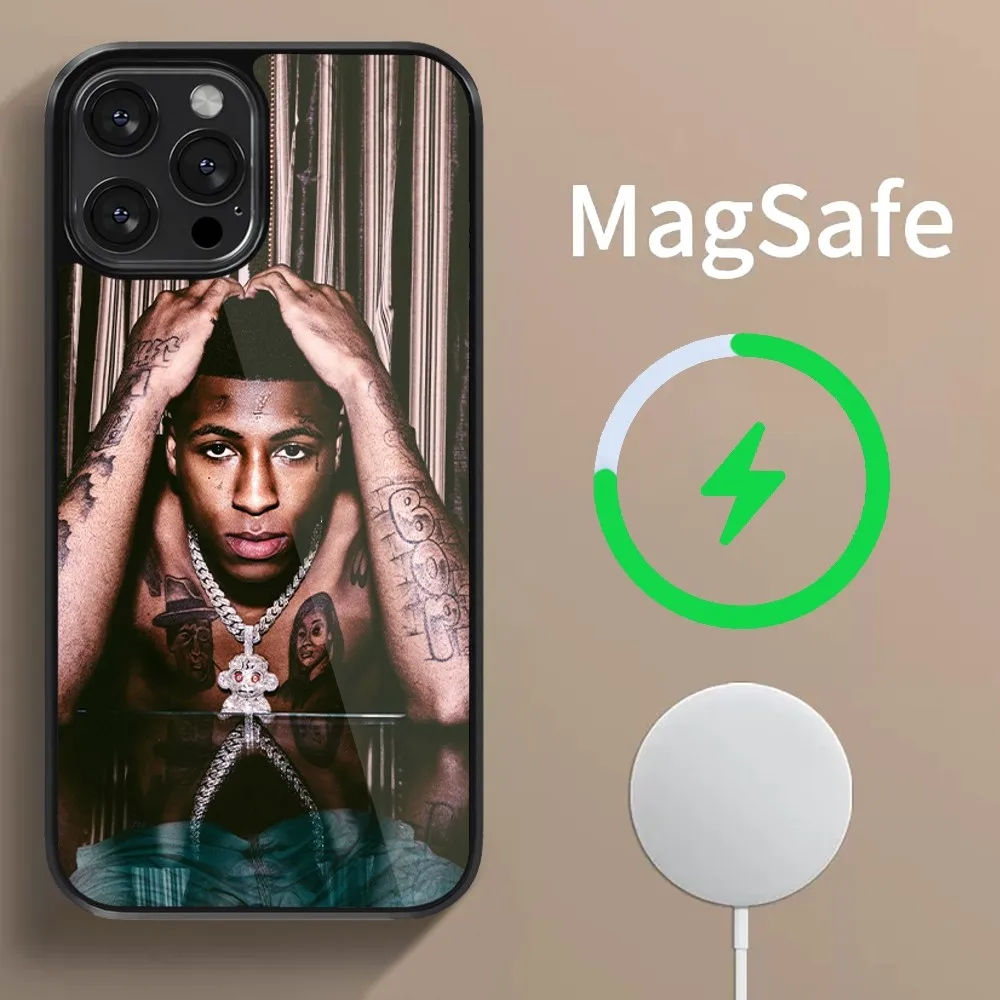 Rapper Y-Youngboy N-Never B-Broke A-Again Phone Case For iPhone 15 14 13 12 11 Pro Max Plus Mini Magsafe Magnetic Black Cover