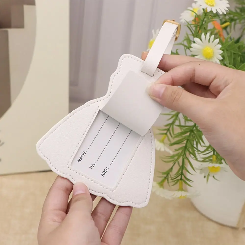 Name Luggage Tags Couple Pu Luggage Tag Suit Shape Anti loss Boarding Pass Tag Address Label Wedding Dress Shape