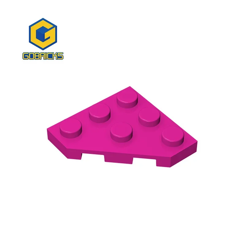 Gobricks 1 Pcs MOC Wedge Plate 3 x 3 Cut Corner Bricks Compatible With 2450 Model Building Blocks Parts Kids Assembly Puzzle Toy