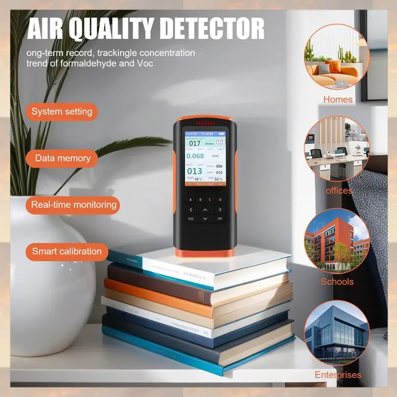 2025 جديد-كاشف الفورمالديهايد مراقبة جودة الهواء PM 2.5 المحمولة عرض تلوث الهواء متر جهاز اختبار الغبار الصغير للمنزل سيارة