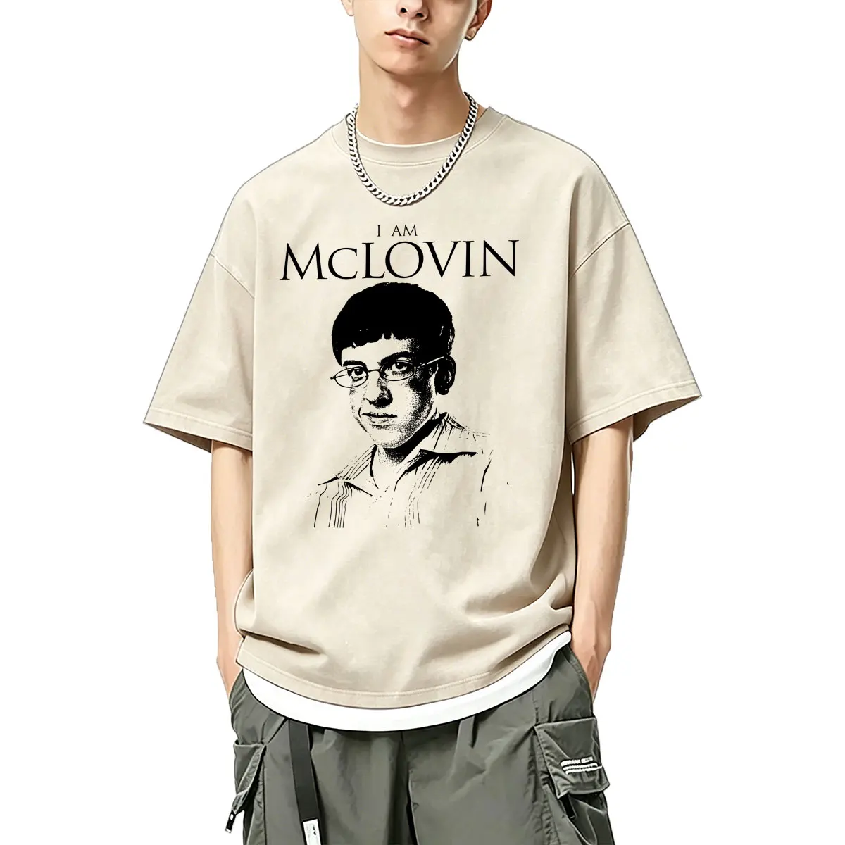 Funny Movie Superded I Am Mclovin Vintage Washed T-shirt Men Women Casual Humor T Shirts Men's Oversized Short Sleeve T-shirts