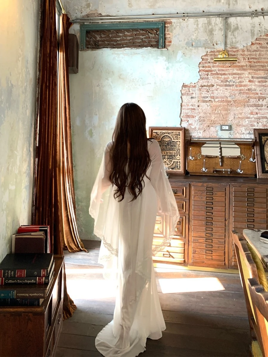 Hot-Selling Birthday Coming-of-Age Ceremony Banquet Plus Size Fishbone Chiffon Slim Fit Draped Sheer Apricot Long Dress