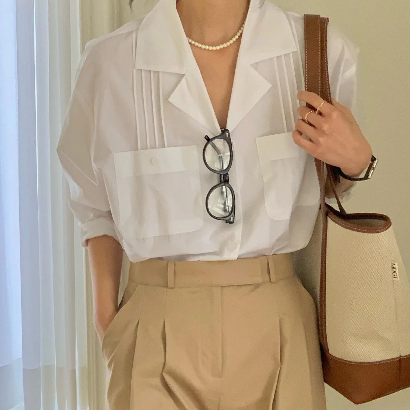 Fashionable Versatile Tailored Shirt Elegant Personality Match All Loose Fit Long Sleeve Women's Cardigan Style Summer Shirt