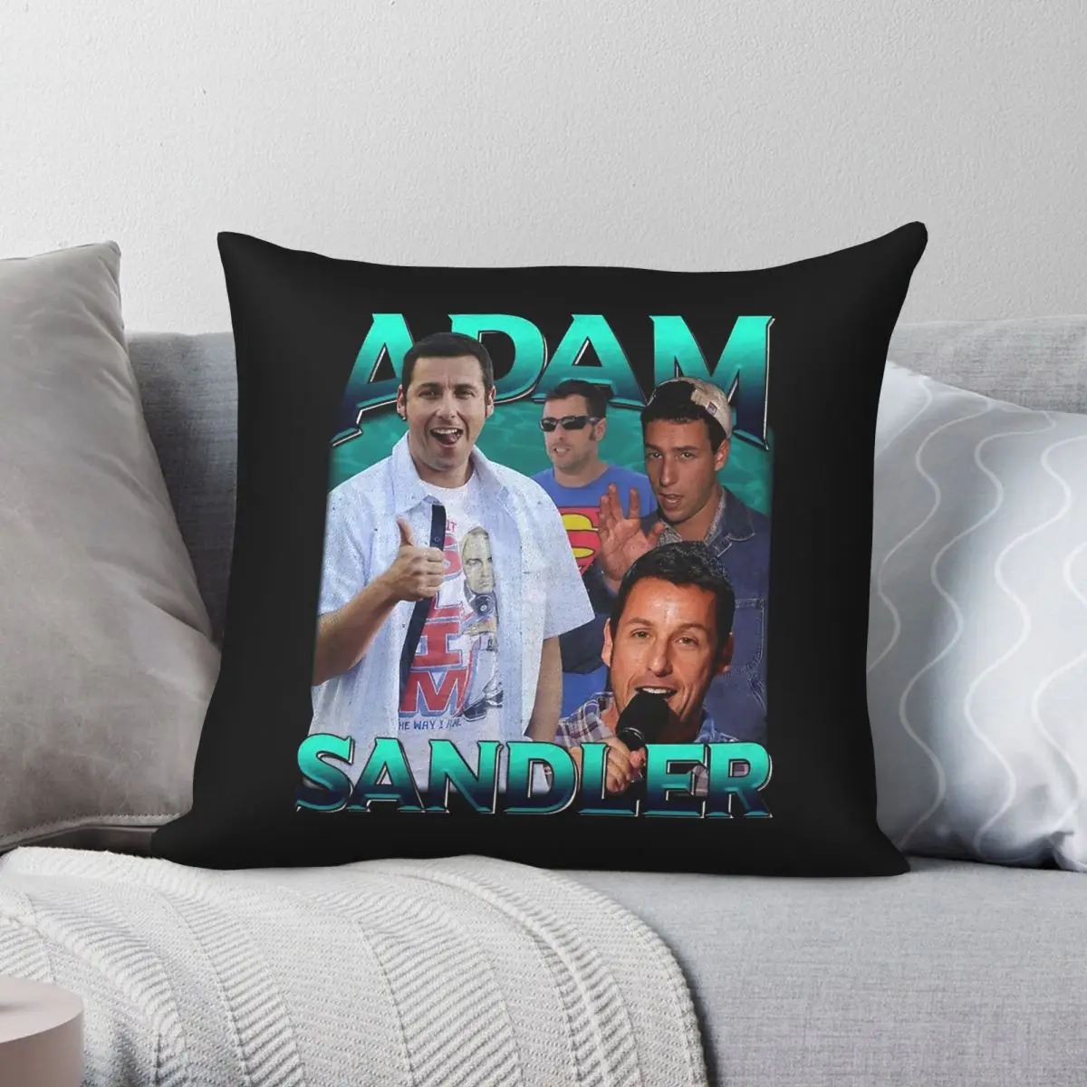 Adam Sandler Actor Square Pillowcase Polyester Linen Velvet Pattern Zip Decor Sofa Seater Cushion Cover