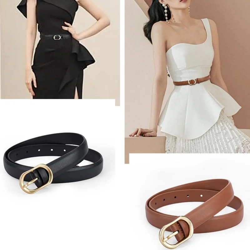 Top Quality Women\'s Belt, Women\'s Pin Buckle Belt, 95-105cm Genuine Leather Belt with Dress, Jeans Belt for Women