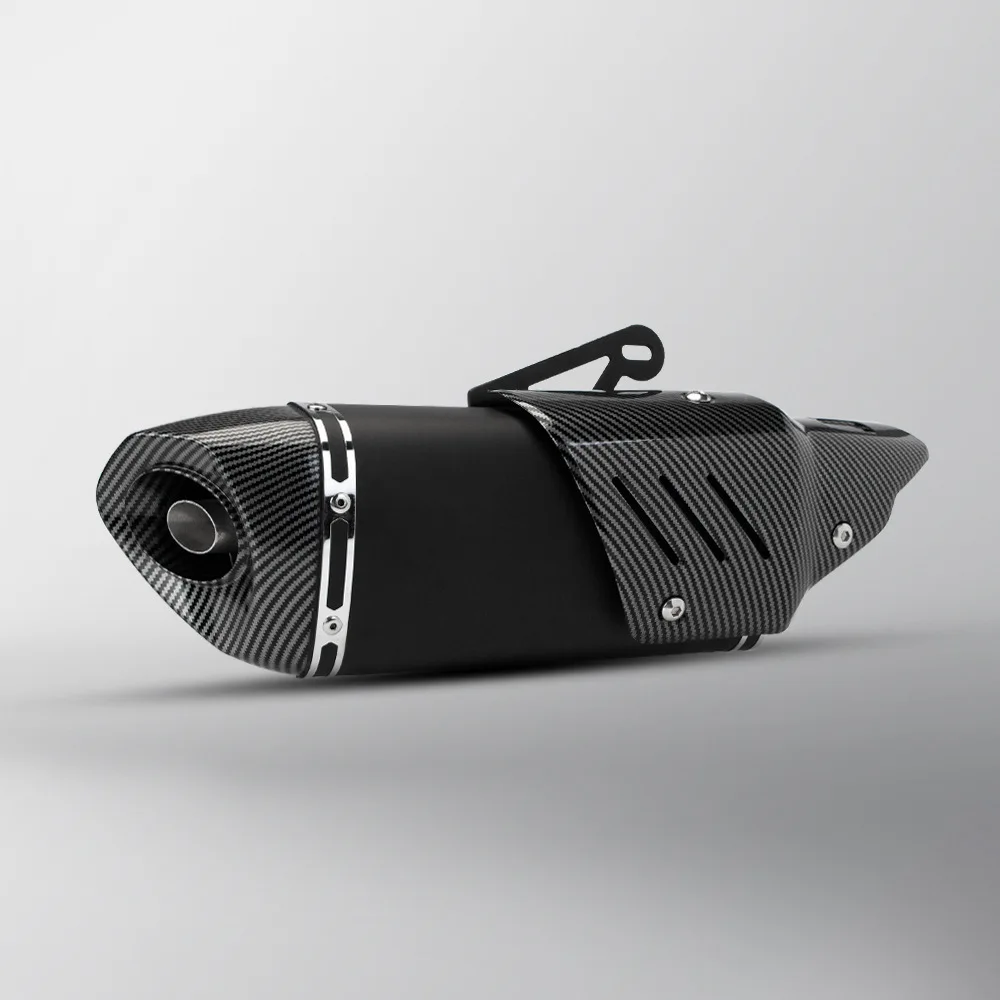 Inclined quadrangular carbon fiber stainless steel exhaust modified straight muffler exhaust