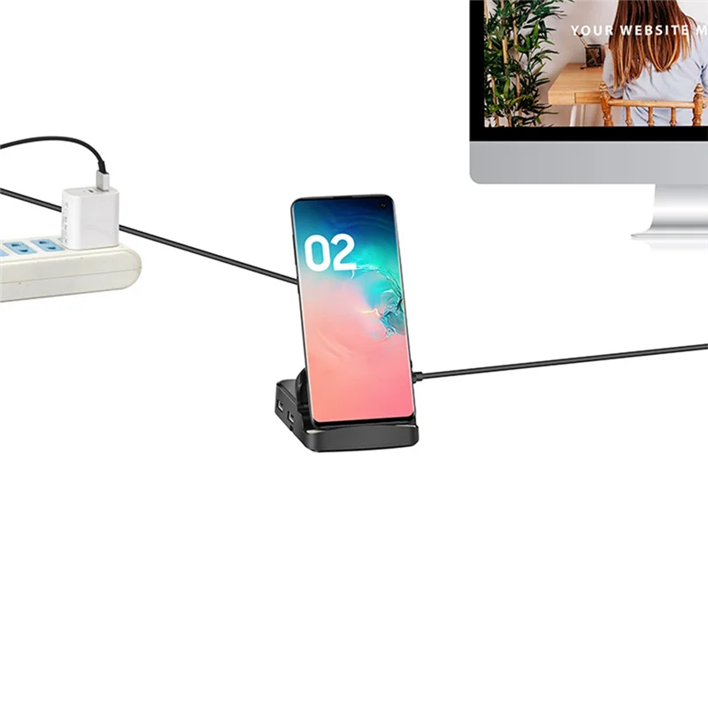 8 In 1 USB C HUB Docking Station Phone Stand Dex Pad Station USB C To -Compatible Dock Power Charger Kit For