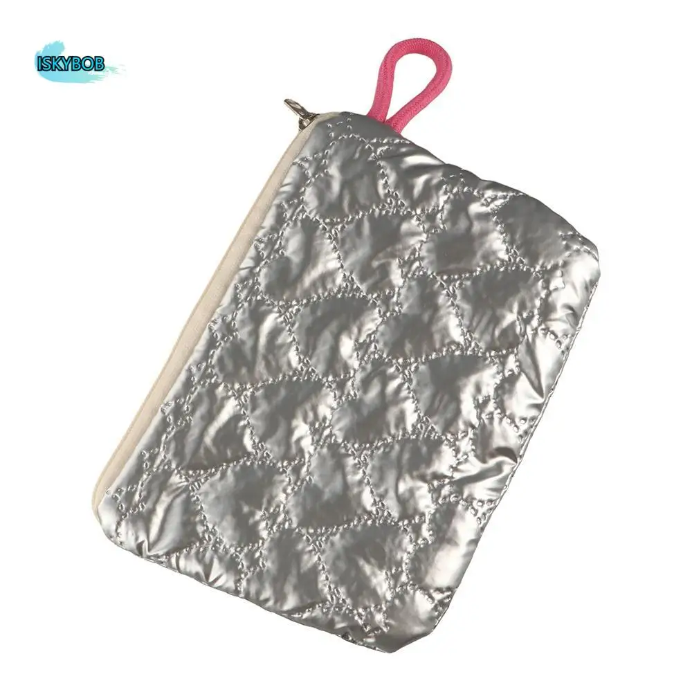 Love Rhombus Shape Silver Coin Purse Korean Style Ox Cloth Small Item Bag Small Item Bag Cosmetic Bag Stuffed Cotton Storage Bag