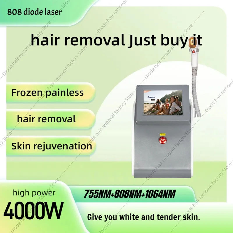 

808nm Diode Ice Titanium Laser Body Permanent Depilation Machine Remove Hair Laser Painless For Salon Epilator 4000W High-Power
