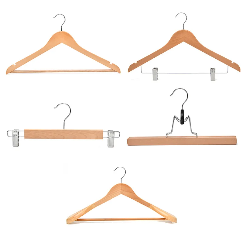 

Solid Wood Hanger Cross-Border Foreign Trade Wooden Hotel Hanger Wholesale Wooden Clothing Store Clothes Hanger Home Storage Han