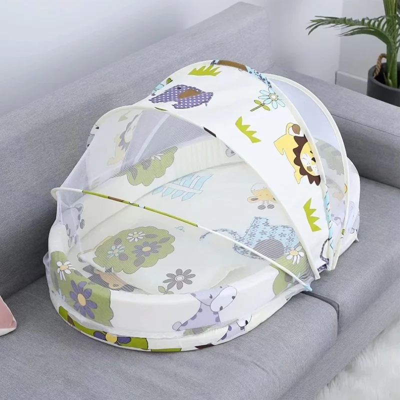 

Foldable baby mosquito net with cotton pads and pillows