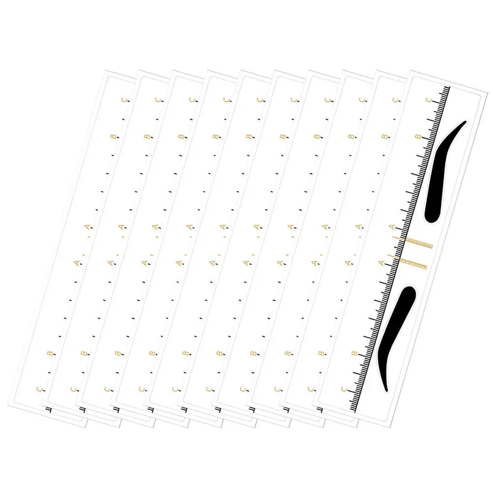 50Pcs Eyebrow Positioning Ruler Professional Measuring Tool Eyebrow Shaping Template for Tattooing Threading Drawing Precision