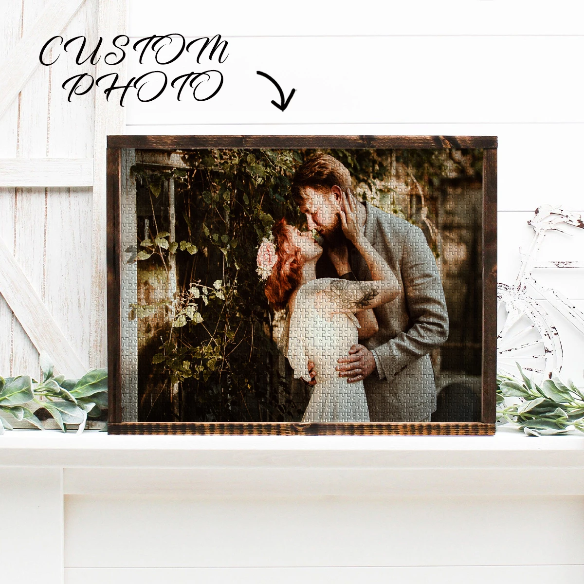 1pc Custom couple Photo Wooden Jigsaw Puzzle , Pop Culture, Anime, Cool Design Home Kids Room, Playroom, Nursery Puzzle Club